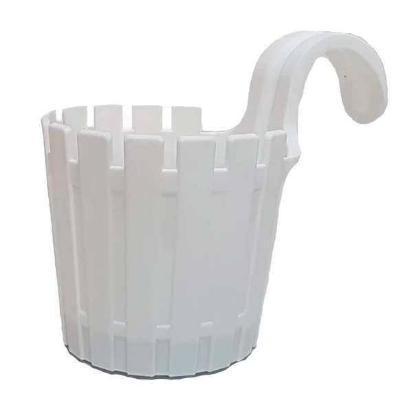 Poliwork Akasya Yuvarlak Tekli Renkli Plastik Balkon Saksısı - 6