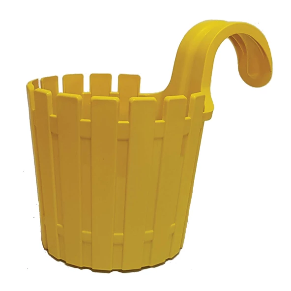 Poliwork Akasya Yuvarlak Tekli Renkli Plastik Balkon Saksısı - 2