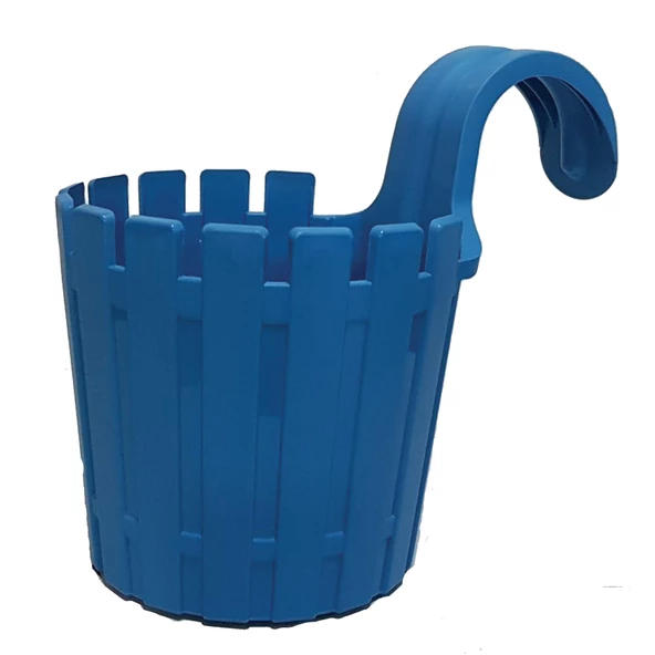 Poliwork Akasya Yuvarlak Tekli Renkli Plastik Balkon Saksısı - 3