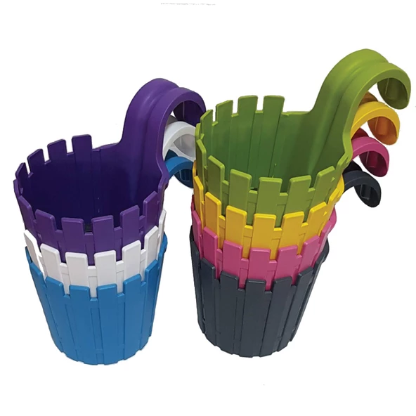 Poliwork 7 li Set Akasya Renkli Plastik Balkon Saksısı - 4