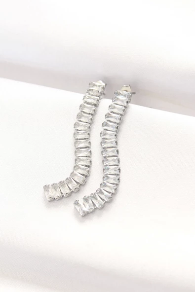 MuI MuI 316L Çelik Gümüş Renk Su Yolu Küpe ürün görseli 1