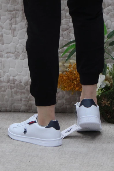 U.S. Polo Assn. Costa Wmn Beyaz Lacivert Orijinal Ürün Sneaker Kadın Ayakkabı - Resim 4