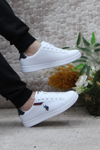 U.S. Polo Assn. Costa Beyaz Lacivert Orijinal Ürün Sneaker Erkek Ayakkabı - 5