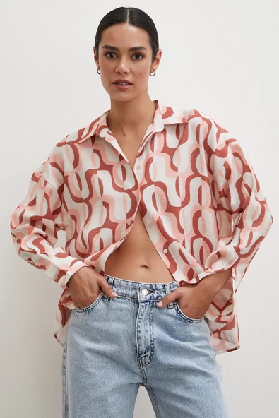 90'lar Pop Gömlek Krem - Resim 2