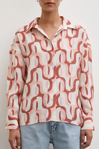 90'lar Pop Gömlek Krem - Resim 5