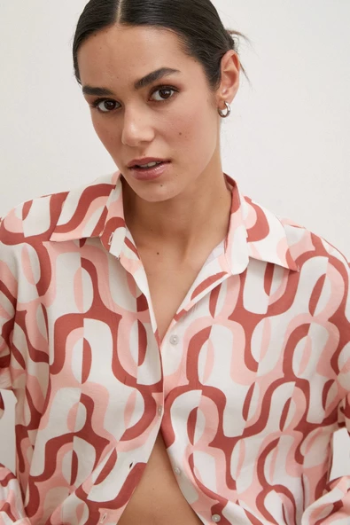 90'lar Pop Gömlek Krem - Resim 3