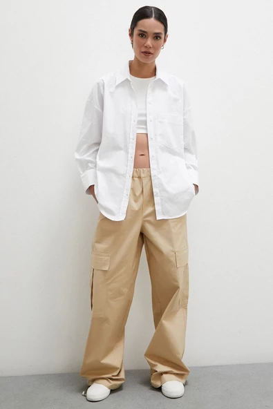 Regular Fit Poplin Gömlek Beyaz - Resim 2