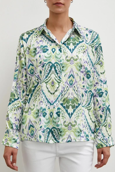 Saten Gömlek Yeşil - 2