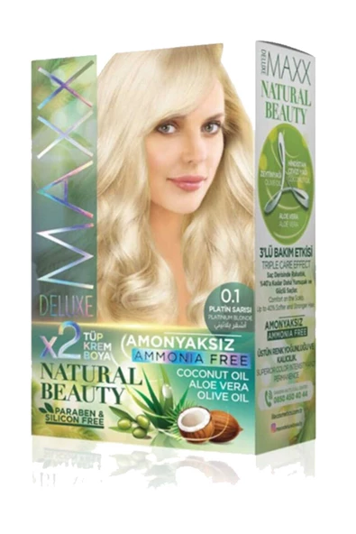 2 Paket Natural Beauty Amonyaksız Saç Boyası 0.1 Platin Sarısı - 3