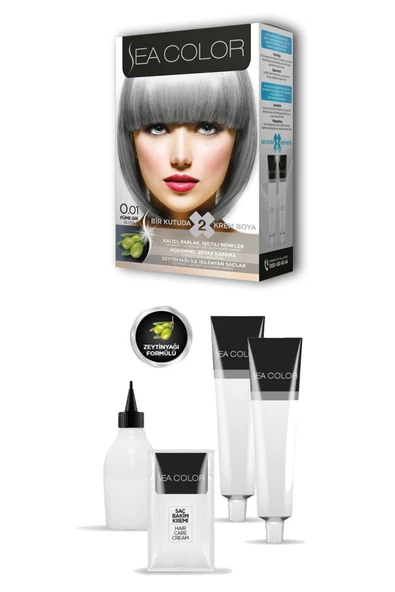2X2 Tüp Krem Saç Boyası Seti Füme Gri No:0.01 - 2