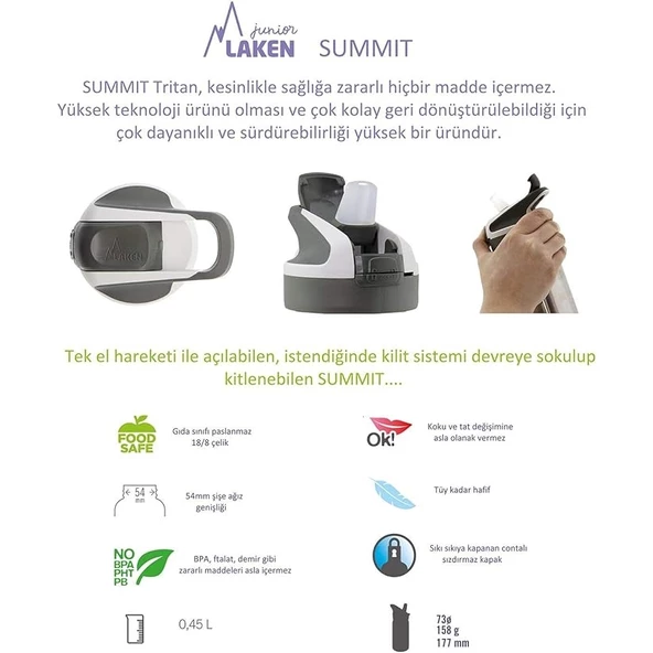 Laken Tritan Summit Şişe 0,45L - Eguzkitan - 3