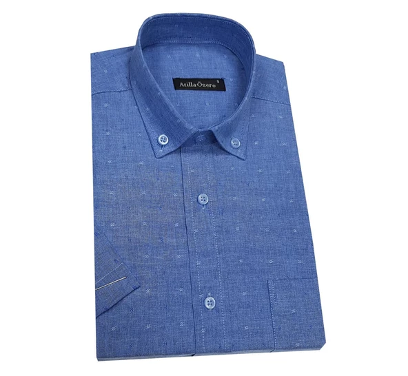 Atilla Özer Kısa Kol Klasik Erkek Gömlek-6598 - 2