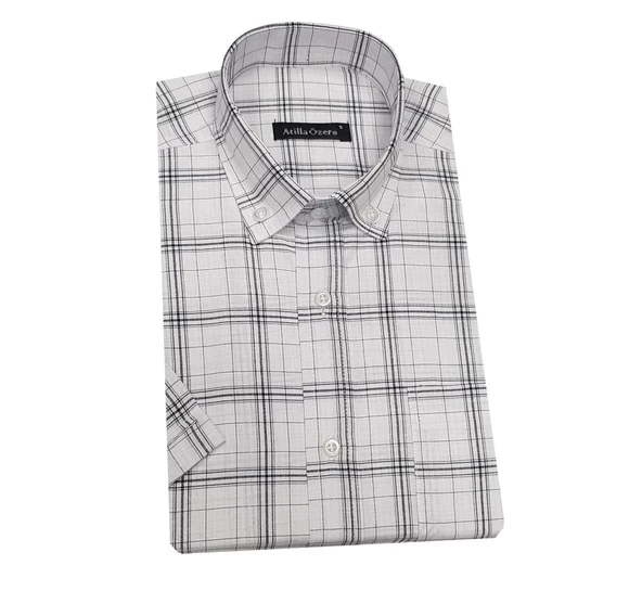 Atilla Özer Kısa Kol Klasik Erkek Gömlek-6604 - 2