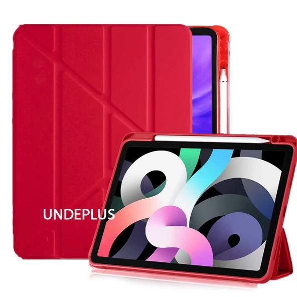 Apple iPad Air 11inç M2/M3 2025-2024 Kılıf Kalem Bölmeli Trifolding Case - 4