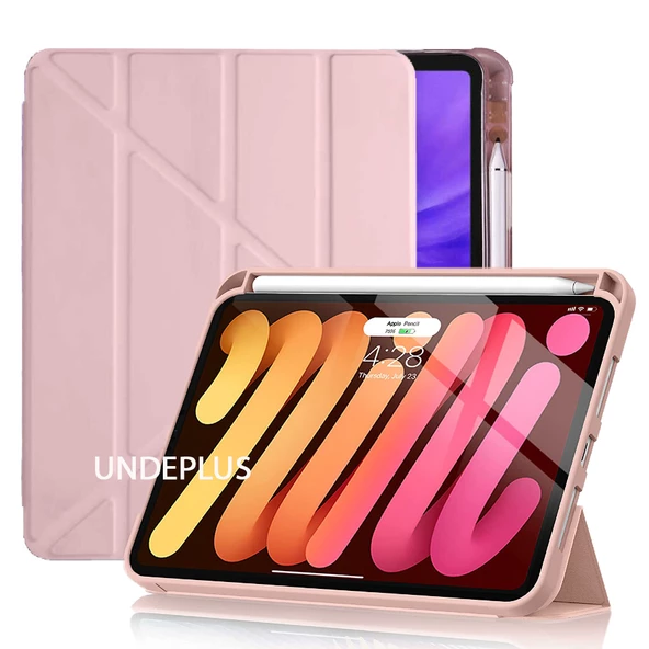 Apple iPad Air 11inç M2/M3 2025-2024 Kılıf Kalem Bölmeli Trifolding Case - 7