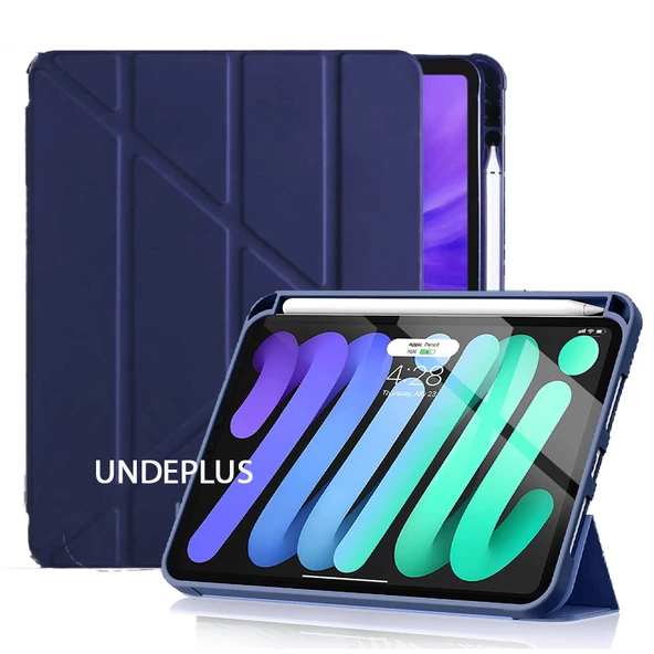 Apple iPad Air 11inç M2/M3 2025-2024 Kılıf Kalem Bölmeli Trifolding Case - 6