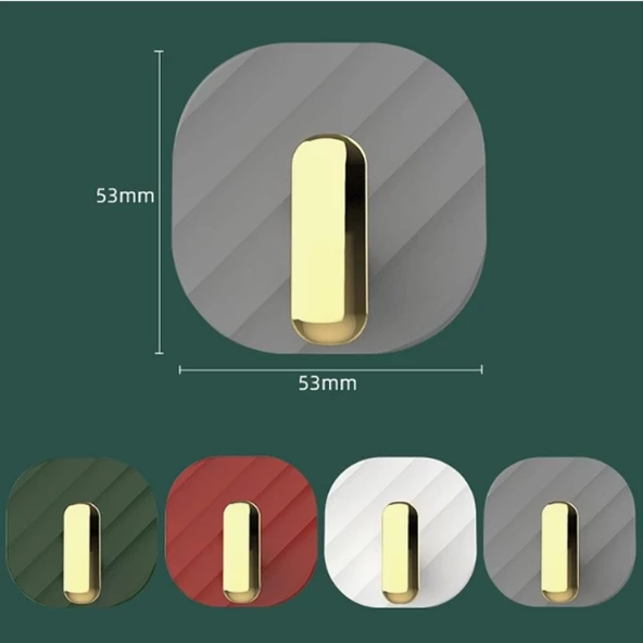 Askı Dolap Kapak Kulpu Gri 2 'li Yapışkanlı Retro Askılık - 7