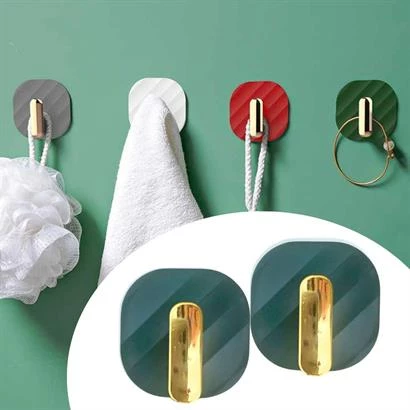 Askı Dolap Kapak Kulpu Gri 2 'li Yapışkanlı Retro Askılık - 9