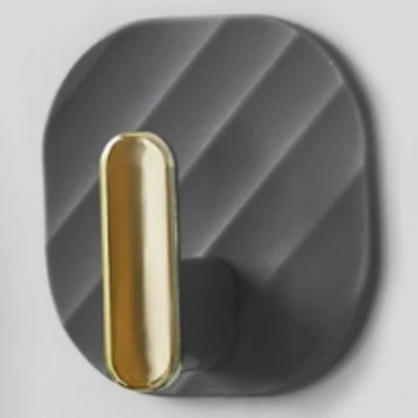 Askı Dolap Kapak Kulpu Gri 2 'li Yapışkanlı Retro Askılık