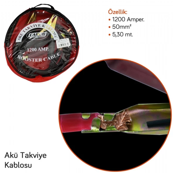 Akü Takviye Kablosu 50mm 2000 Amper 5,30 Mt - 2