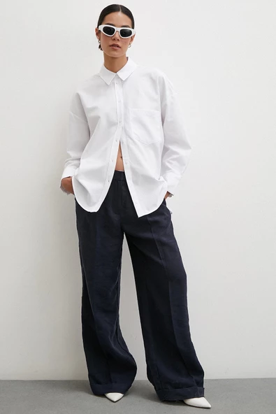 Klasik Gömlek Ekru - Resim 3