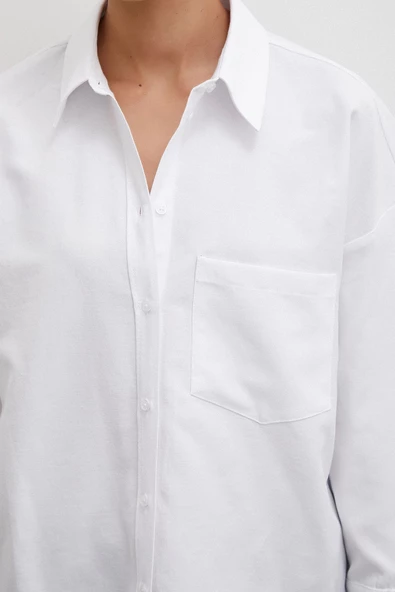 Klasik Gömlek Ekru - Resim 5