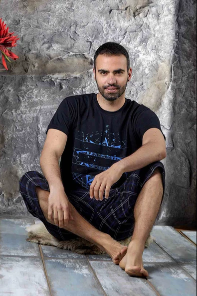 Pamuklu Desenli Kapri Erkek Pijama Takımı - 3