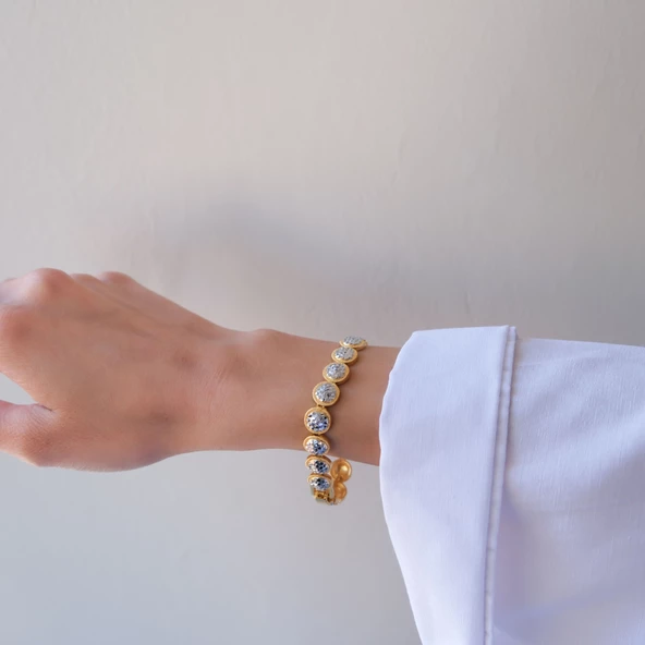Çift Renkli Yuvarlak Sıralı Kadın Bileklik BLK-1013 - 3