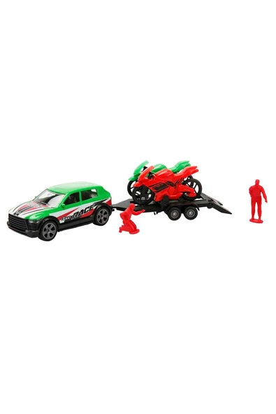 Yarış Tutkunlarına Özel: 4x4 Römorklu Araç ve Motosiklet Seti - 2