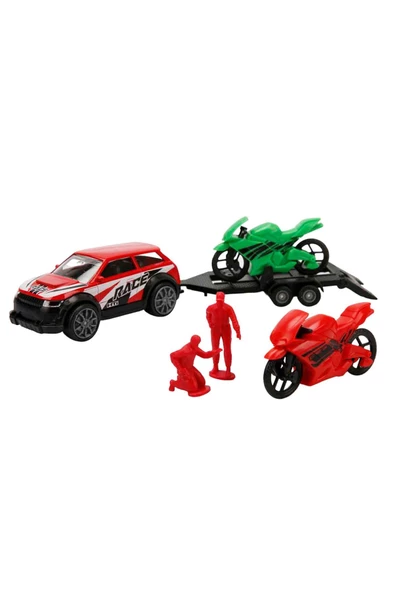 Yarış Tutkunlarına Özel: 4x4 Römorklu Araç ve Motosiklet Seti - 3