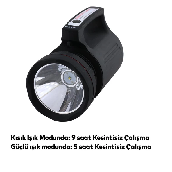 Su Geçirmez El Feneri Sarj Edilebilir Projektör Cree Led El Lambası 15 W 8000 mAh Beyaz Işık 5 km - 4