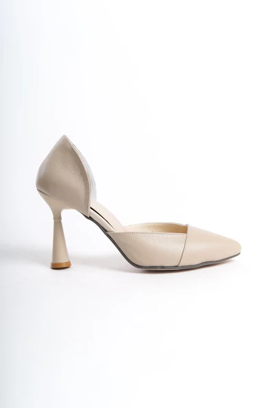 Kadın Sivri Burun Yanları Açık Kadeh Topuk Stiletto - 8