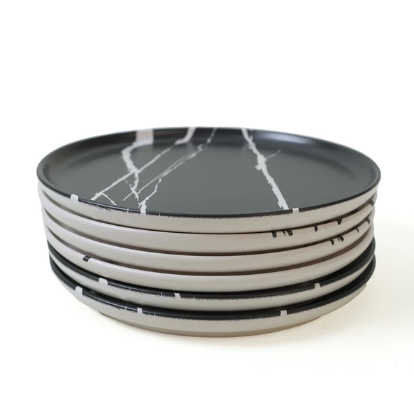 Keramika Keraart Mermer Pasta Tabağı 22 Cm 6 Adet 17950-51 - 10