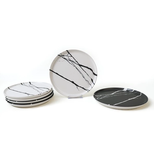 Keramika Keraart Mermer Pasta Tabağı 22 Cm 6 Adet 17950-51 - 5