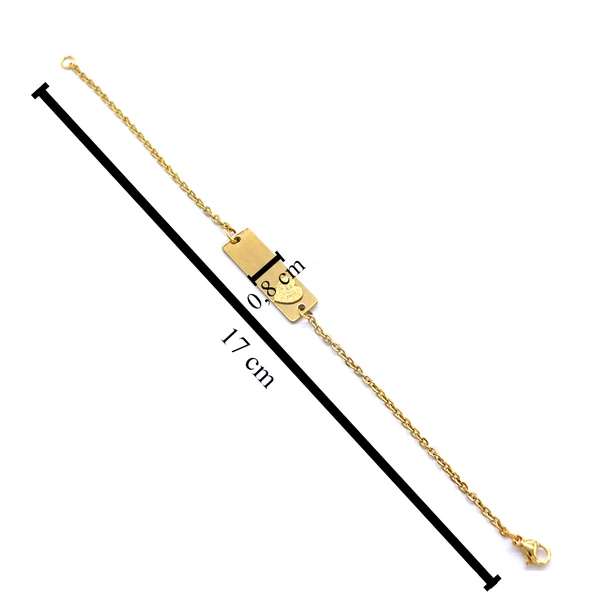 Altın Kaplama  Kalp Model Unisex Bileklik BLK-1015 - Resim 4