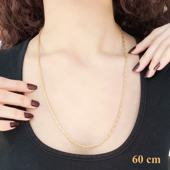 Çelik Zincir Altın Kaplama Burgu Model 2,5 MM ZN-126 - 3