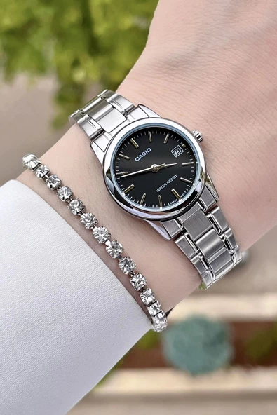 Casio CSISTE21 Kadranı Siyah Kordonu Gümüş Renk Hediye Paketli Kadın Kol Saati - Resim 4