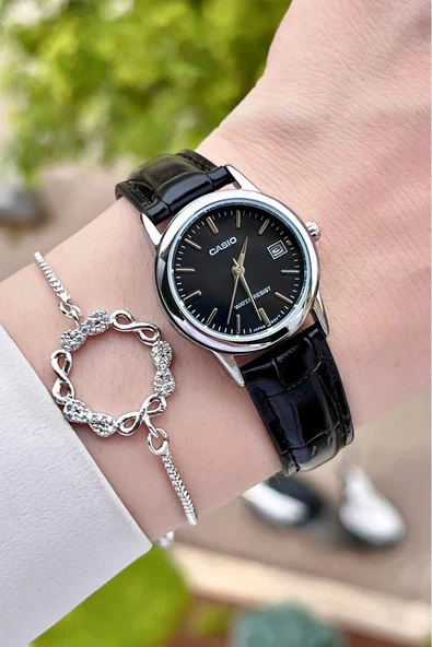 Casio CSISTE22 Kasası Gümüş Kordonu Siyah Renk Hediye Paketli Kadın Kol Saati - Resim 4