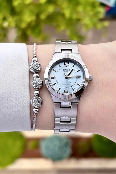Casio CSISTE17 Kadranı Mavi Kordonu Gümüş Renk Hediye Paketli Kadın Kol Saati ürün görseli 1