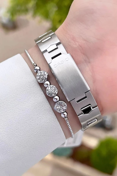 Casio CSISTE17 Kadranı Mavi Kordonu Gümüş Renk Hediye Paketli Kadın Kol Saati - Resim 5