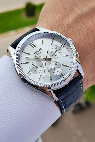 Casio CSISTE5 Kadranı Gümüş Kordonu Siyah Renk Hediye Paketli Erkek Kol Saati - Resim 4