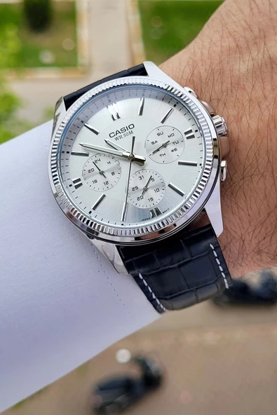 Casio CSISTE5 Kadranı Gümüş Kordonu Siyah Renk Hediye Paketli Erkek Kol Saati ürün görseli 1