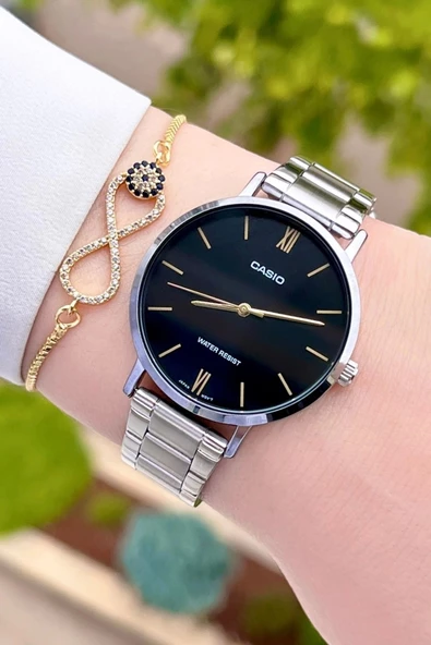 Casio CSISTE29 Kadranı Siyah Kordonu Gümüş Renk Hediye Paketli Kadın Kol Saati - Resim 5