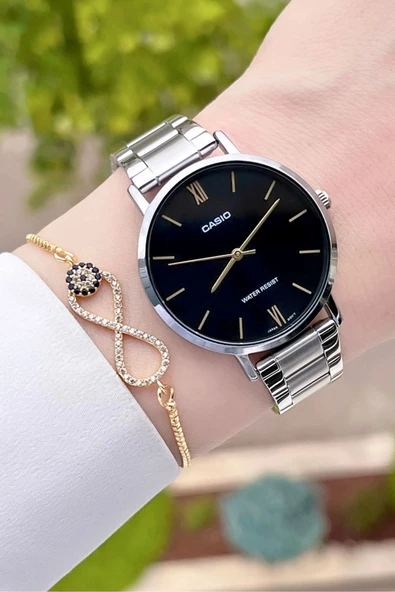 Casio CSISTE29 Kadranı Siyah Kordonu Gümüş Renk Hediye Paketli Kadın Kol Saati - Resim 4