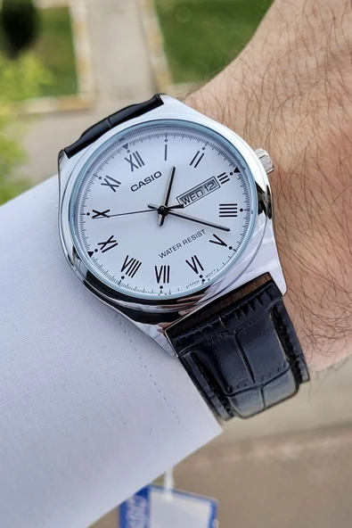 Casio CSISTE9 Kadranı Beyaz Kordonu Siyah Renk Hediye Paketli Erkek Kol Saati ürün görseli 1