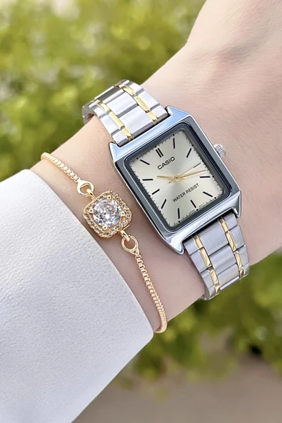 Casio CSISTE39 Gold Gümüş Renk Hediye Paketli Kadın Kol Saati - Resim 3