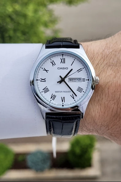 Casio CSISTE9 Kadranı Beyaz Kordonu Siyah Renk Hediye Paketli Erkek Kol Saati - Resim 3