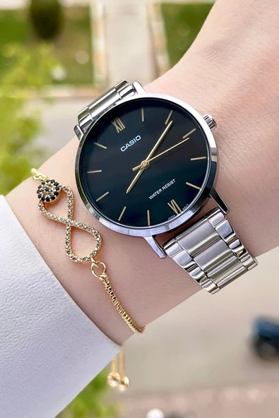 Casio CSISTE29 Kadranı Siyah Kordonu Gümüş Renk Hediye Paketli Kadın Kol Saati ürün görseli 1