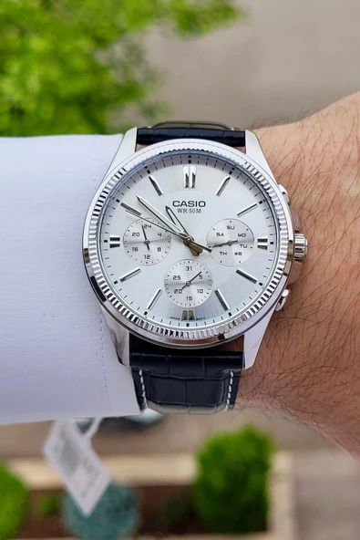 Casio CSISTE5 Kadranı Gümüş Kordonu Siyah Renk Hediye Paketli Erkek Kol Saati - Resim 2