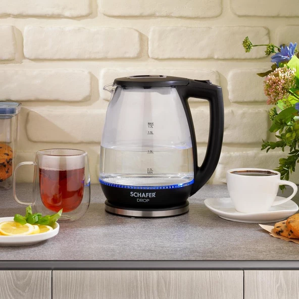 Schafer Drop Elektrikli Su Isıtıcı Kettle Siyah - 2SE121-25003-SIY01